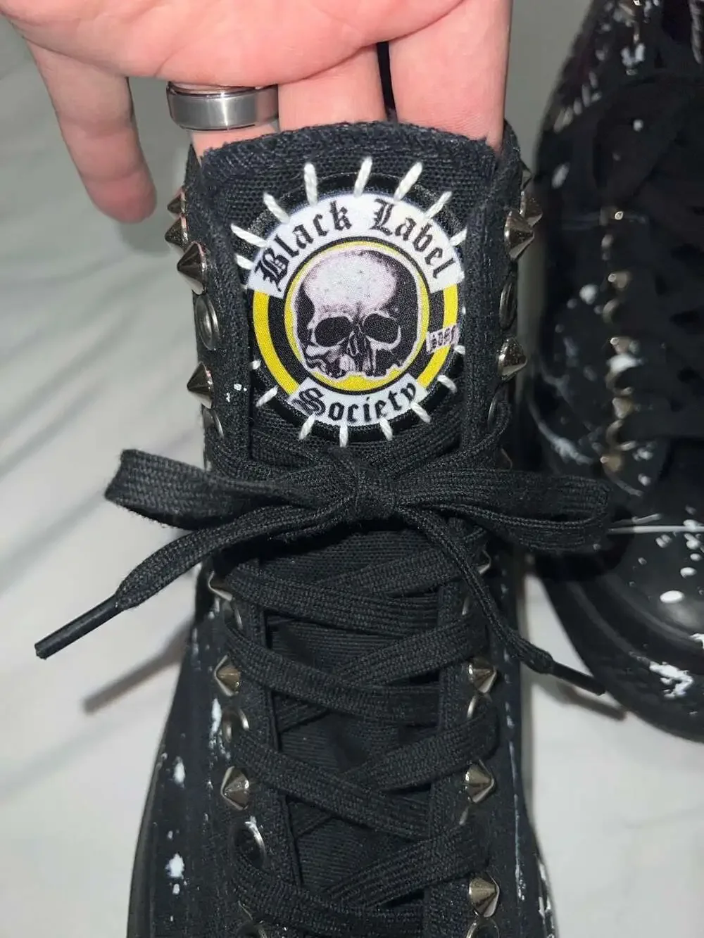 Custom Black Label Society Zakk Sabbath Studded Paint Splatter  Size 12 - Picture 5 of 10